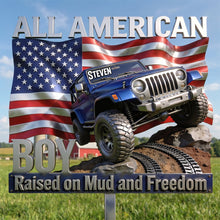 Load image into Gallery viewer, All American Boy - Custom American Vehicle Metal Sign for Off-road Lovers Metal Signs PopCulturePrints
