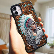 Load image into Gallery viewer, Embrace the Spirit - Personalized Owl Boho Girl Phone Case Phone Case PopCulturePrints
