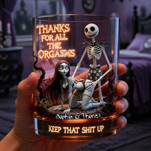 Load image into Gallery viewer, Thanks For All The Orgasms - Naughty Couple Round Glass | Personalized Gift for Couples
