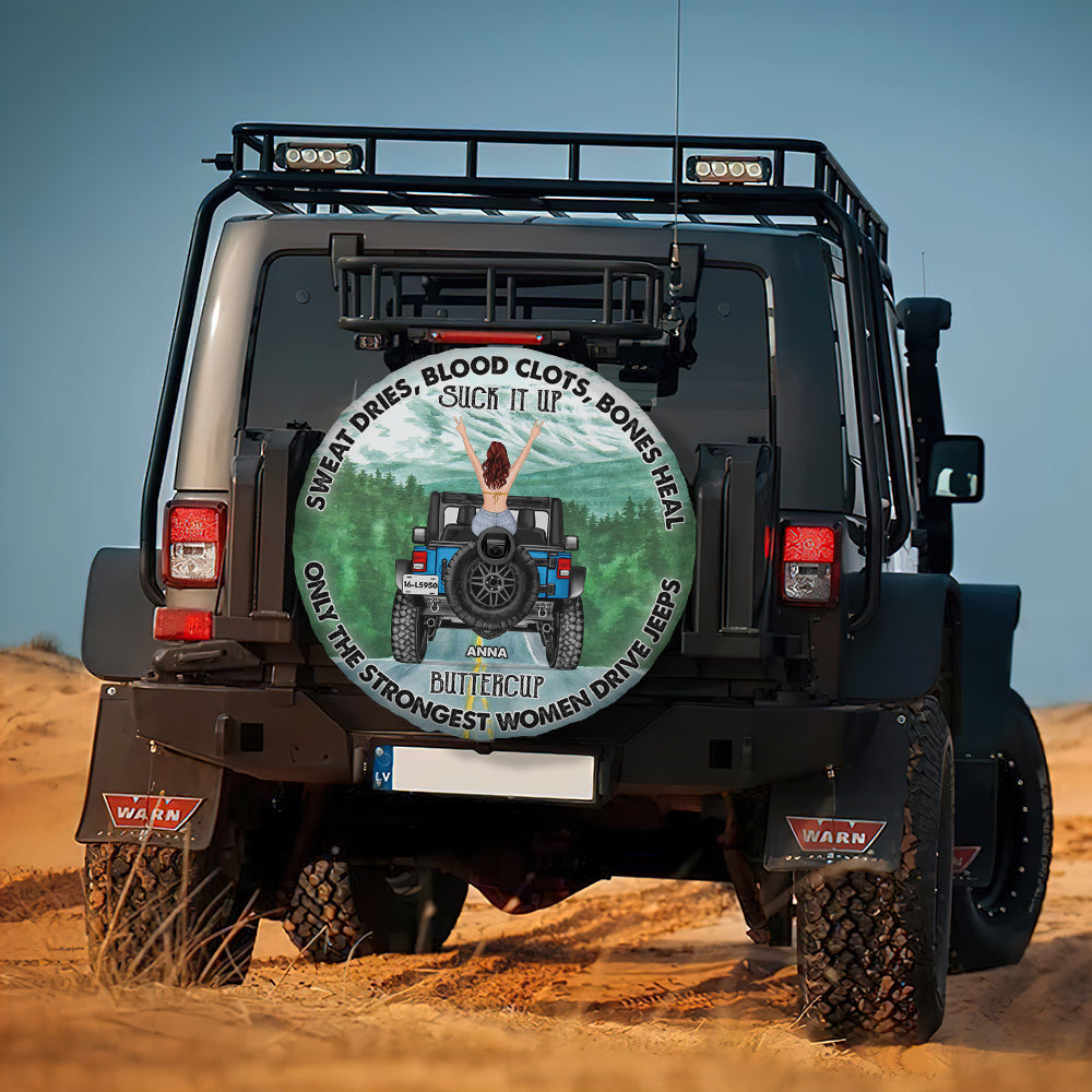 Personalized Jeep Spare Tire Cover - Strongest Women Drive Jeeps