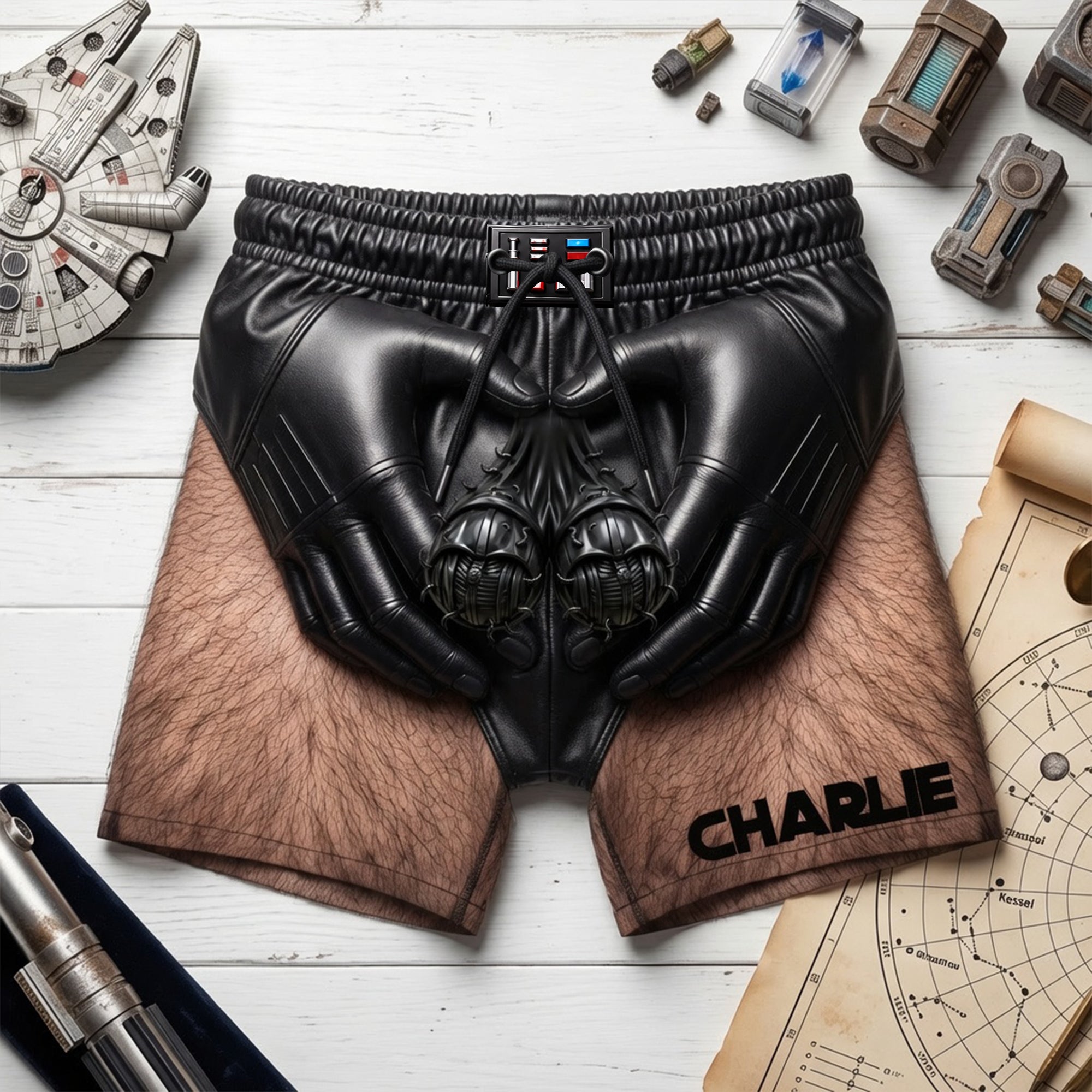 “Unleash Your Inner Space Warrior!” - Funny Space Warrior Men's Beach Shorts - Personalized Gift