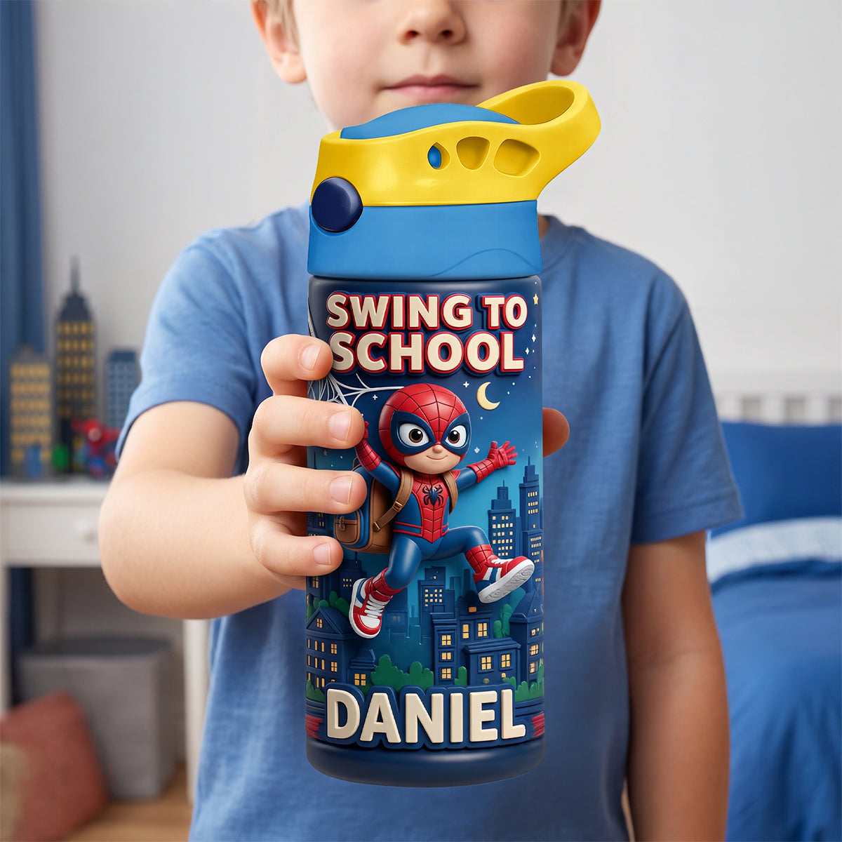 “Swing Into Fun!” - Personalized Colorful Tumbler for Kids - Perfect Gift for Any Occasion