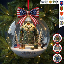 Load image into Gallery viewer, Honor Their Service: Personalized Veteran Christmas Ornament - A Meaningful Gift for Every Veteran Ornament PopCulturePrints
