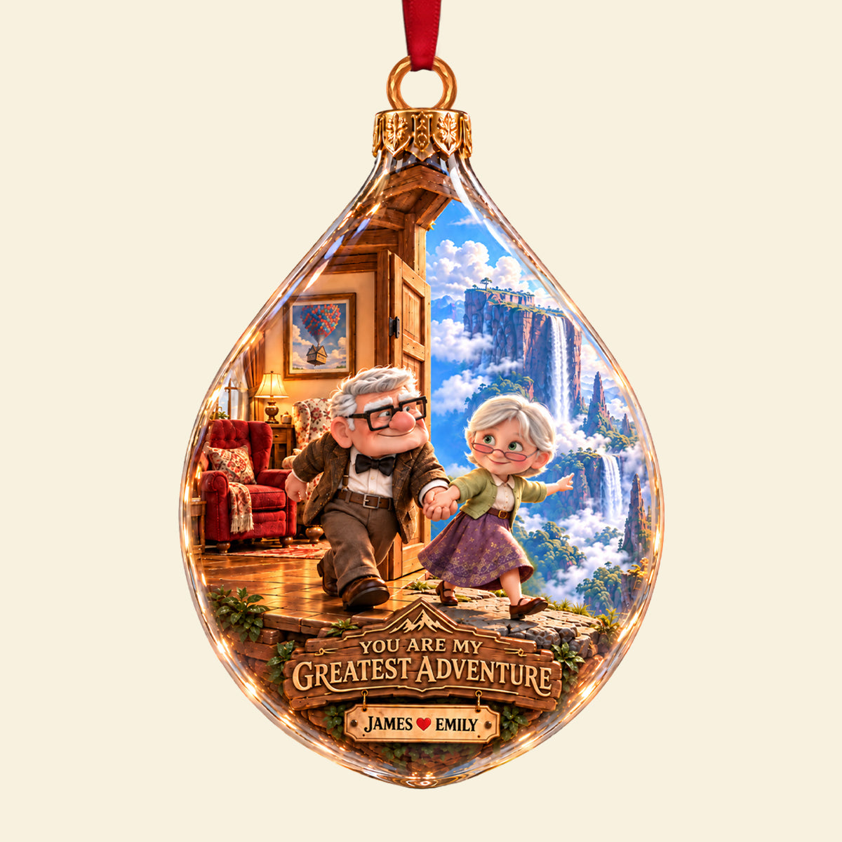 You Are My Greatest Adventure Christmas Ornament - Personalized Gifts For Couple 04hata131026 Ornament PopCulturePrints