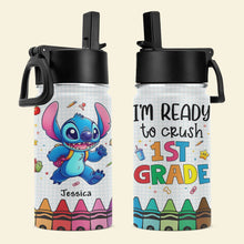 Load image into Gallery viewer, &quot;I&#39;m Ready to Crush 1st Grade&quot; - Personalized Adventure Buddies Tumbler, Custom Gift for Kids, Perfect for Back to School Tumbler Cup PopCulturePrints
