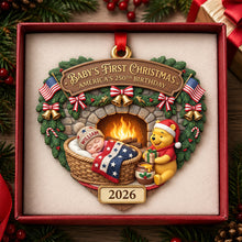 Load image into Gallery viewer, Baby's First Christmas - Personalized 250th Birthday Acrylic Ornament for Newborns
