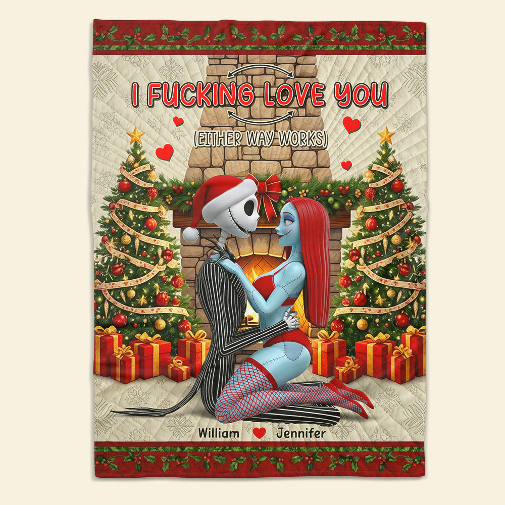 Naughty Couple Blanket - Personalized Love Gift for Christmas Blanket PopCulturePrints