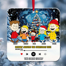Load image into Gallery viewer, Personalized Family Christmas Acrylic Ornament - Cartoon Characters Around The Tree Ornament PopCulturePrints
