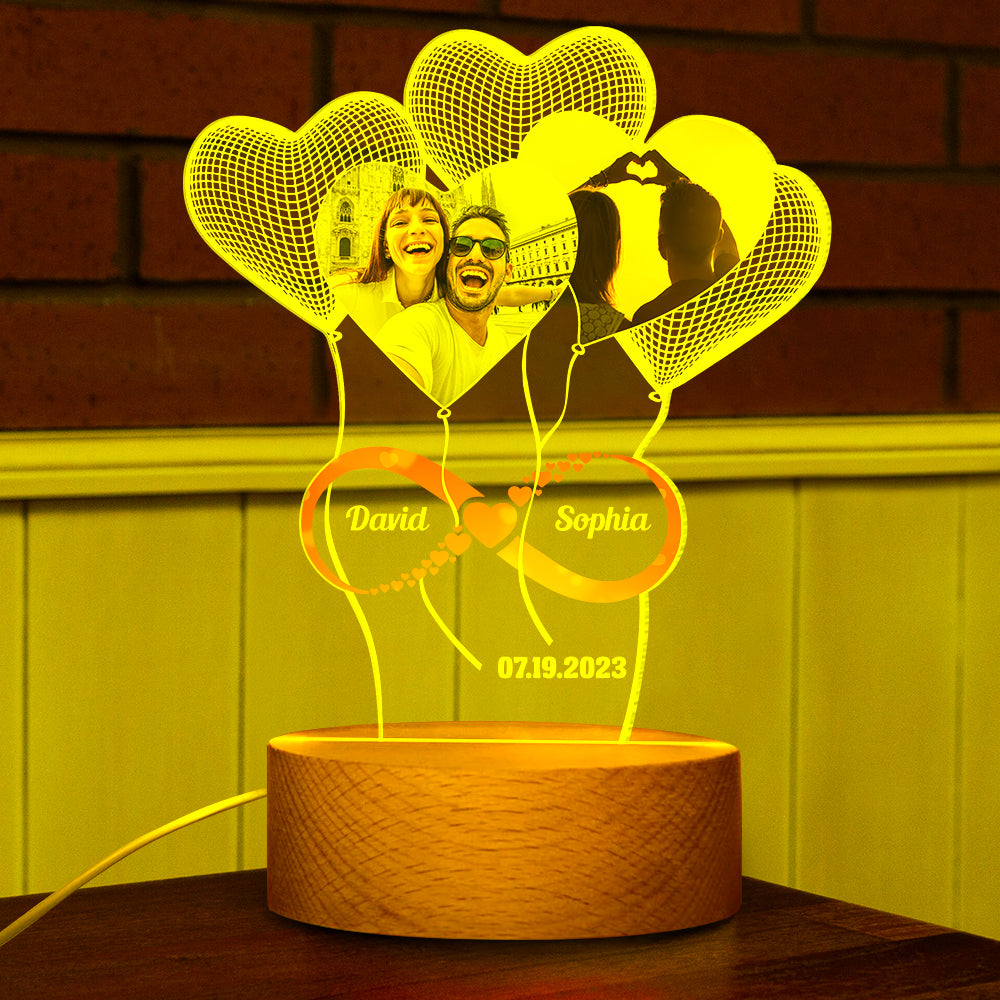 Personalized LED Night Light for Couples | Custom Anniversary Gift Led Night Light PopCulturePrints