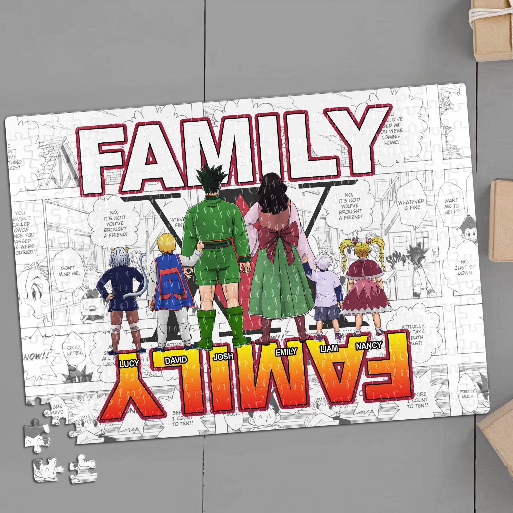 Custom Family Anime-Themed Jigsaw Puzzle Jigsaw Puzzles PopCulturePrints