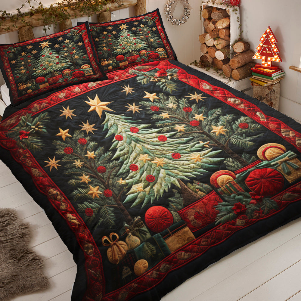 Festive Snowman Christmas Quilt Bed Set - Cozy Holiday Bedding | Valentine's Day Gifts Blanket PopCulturePrints