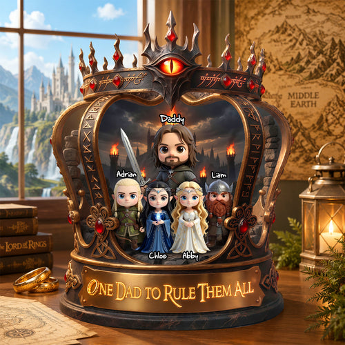 One Dad to Rule Them All - Personalized Acrylic Plaque Gift for Dads, Grandpas, and More Shaped Plaques PopCulturePrints