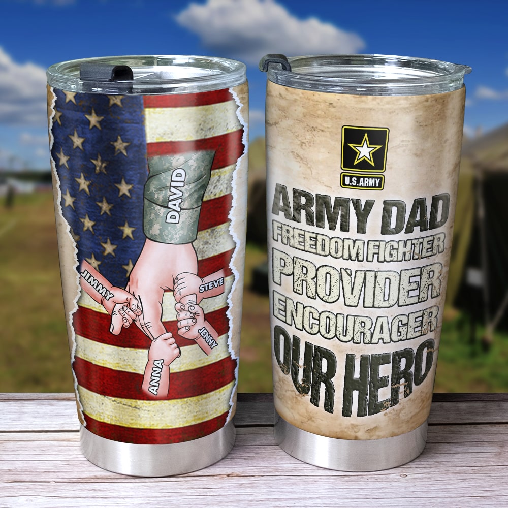 Custom Military Dad Tumbler - Personalized Hero Gift Tumbler Cup PopCulturePrints