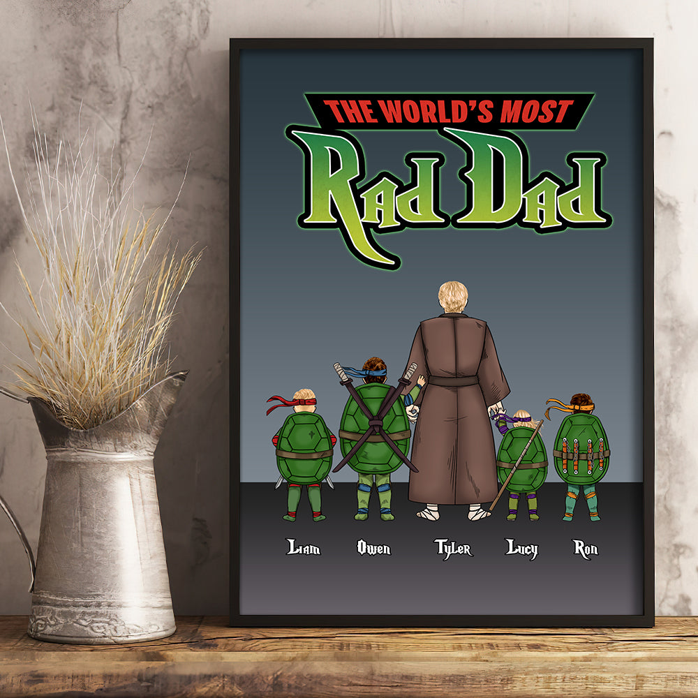 Turtle Power Father Personalized Keychain Poster & Canvas PopCulturePrints