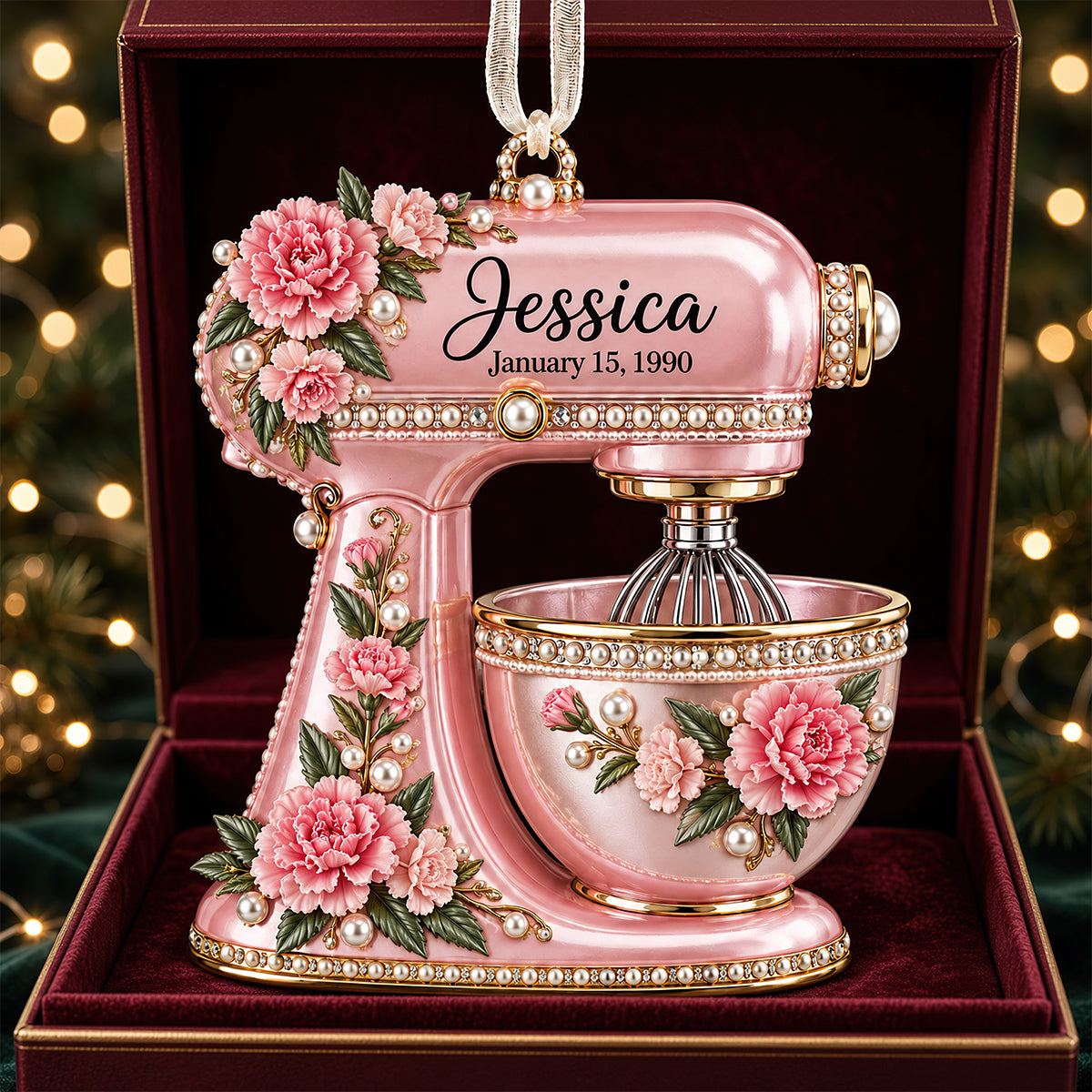 Birth Month Flower Baking Mixer Ornament - Personalized Christmas Gifts For Baking Lovers 02qhdt120926 Ornament PopCulturePrints