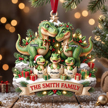 Load image into Gallery viewer, Dinosaur Family Ornament - Personalized Christmas Gifts For Family 04TYTI180826 Ornament PopCulturePrints
