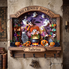Load image into Gallery viewer, “It’s Just a Bunch of Hocus Pocus” - Spooky Witch Squad Acrylic Key Hanger - Personalized Gifts for Halloween
