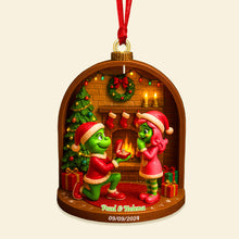 Load image into Gallery viewer, &quot;Celebrate Love This Christmas with Our Personalized Grinch Ornament&quot; - Custom Acrylic Ornament for Couples Ornament PopCulturePrints
