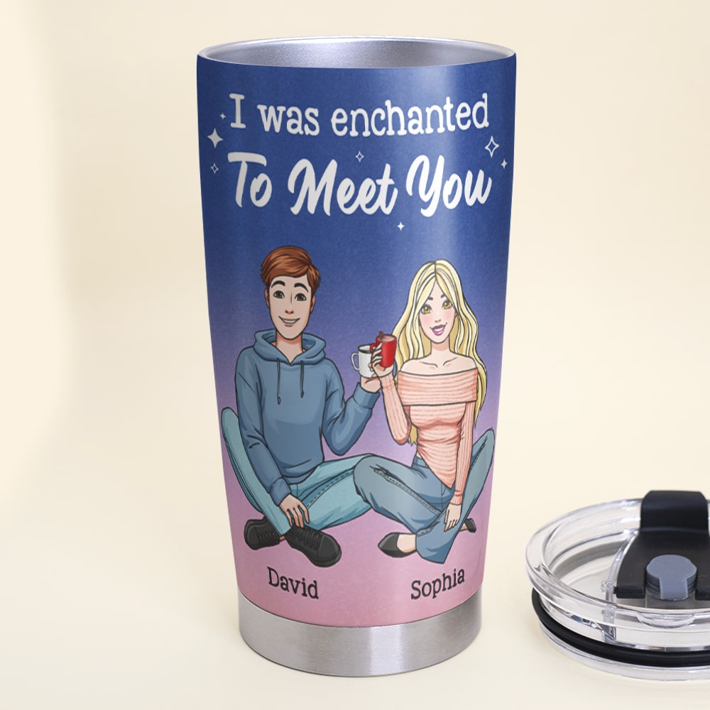 Personalized Enchanted Couple Tumbler - I Was Enchanted To Meet You Tumbler Cup PopCulturePrints