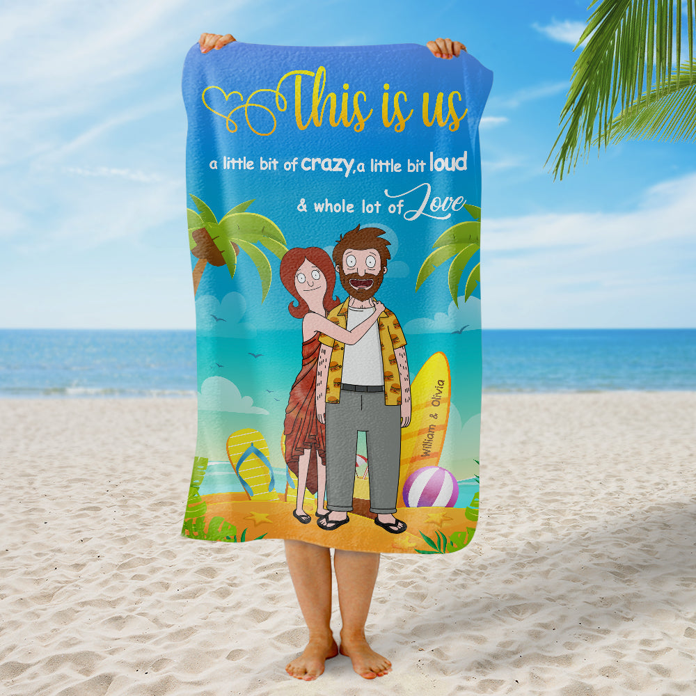 Custom Couples Beach Towel - Unique Personalized Valentine's Day Gifts | This Is Us Beach Towel PopCulturePrints