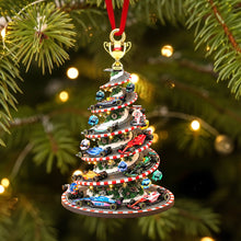 Load image into Gallery viewer, Rev Up the Holidays! Personalized Racing Car Christmas Acrylic Ornament - Perfect for Car Enthusiasts Ornament PopCulturePrints
