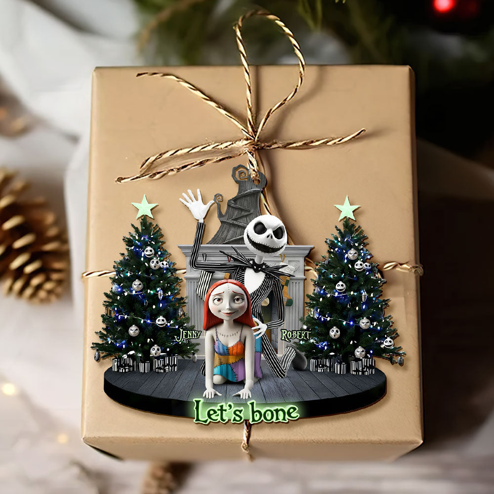 Let's Bone! Mischievous Spooky Couple Christmas Ornament - Personalized Gift for Couples Ornament PopCulturePrints