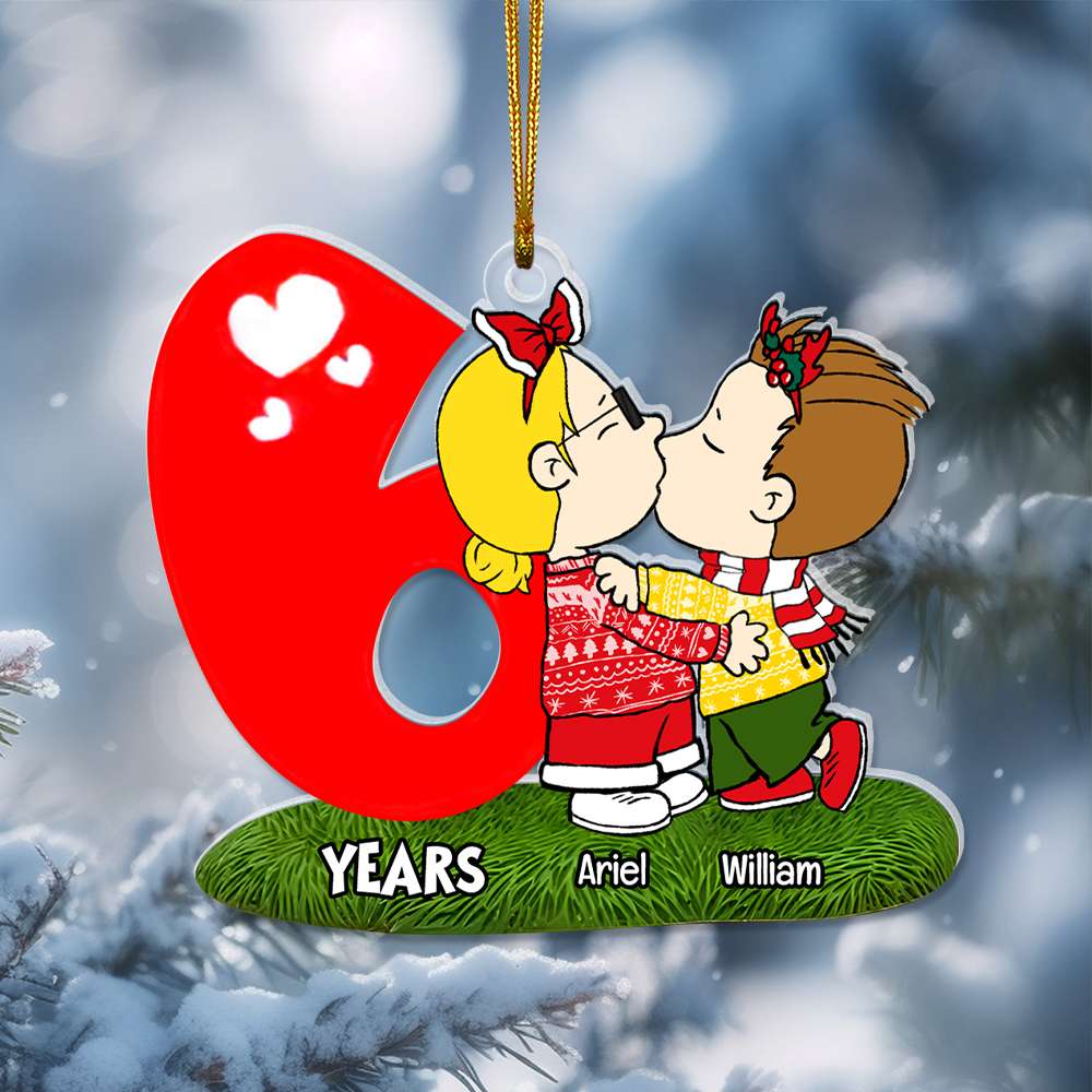 Custom Anniversary Acrylic Ornament for Couples