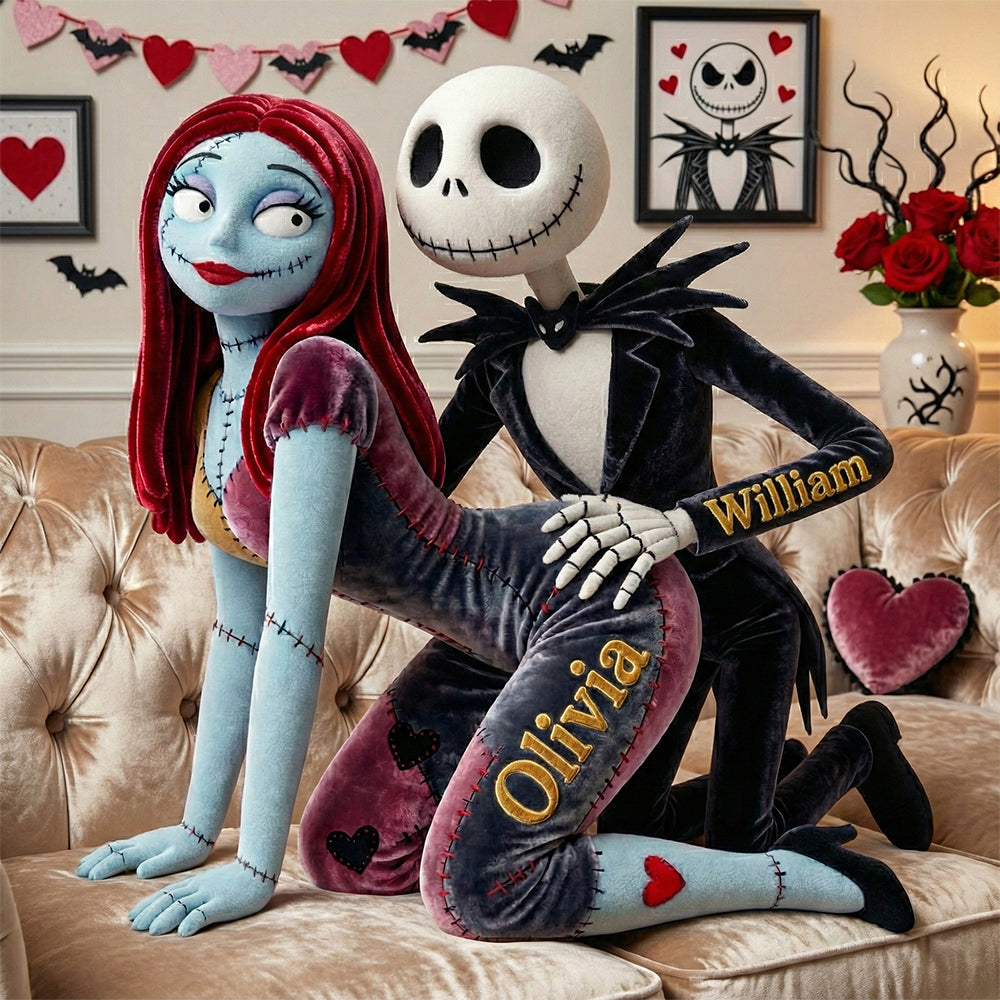 "Love Beyond Death, Your Custom Gothic Romance" - Gothic Romance Couple Pillow, Personalized Gift for Couples, Friends, and Loved Ones Pillow PopCulturePrints
