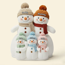 Load image into Gallery viewer, "Celebrate Family Joy This Christmas!" - Personalized Snowman Family Pillow - Perfect Gift for Families, Kids, and Christmas Lovers Pillow PopCulturePrints
