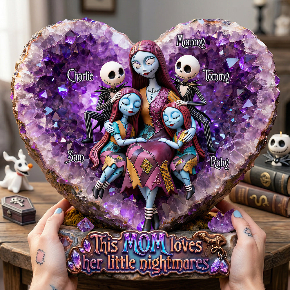 This MOM Loves Her Little Nightmares - Scary Mom And Kids Acrylic Plaque - Personalized Gift for Mom, Grandma, and Families Shaped Plaques PopCulturePrints