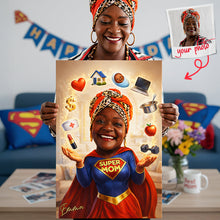 Load image into Gallery viewer, “Celebrating Her Unmatched Strength” - Powerful Mom Poster, Custom Photo Portrait Gift for Mom, Perfect Mother’s Day Gift Poster &amp; Canvas PopCulturePrints
