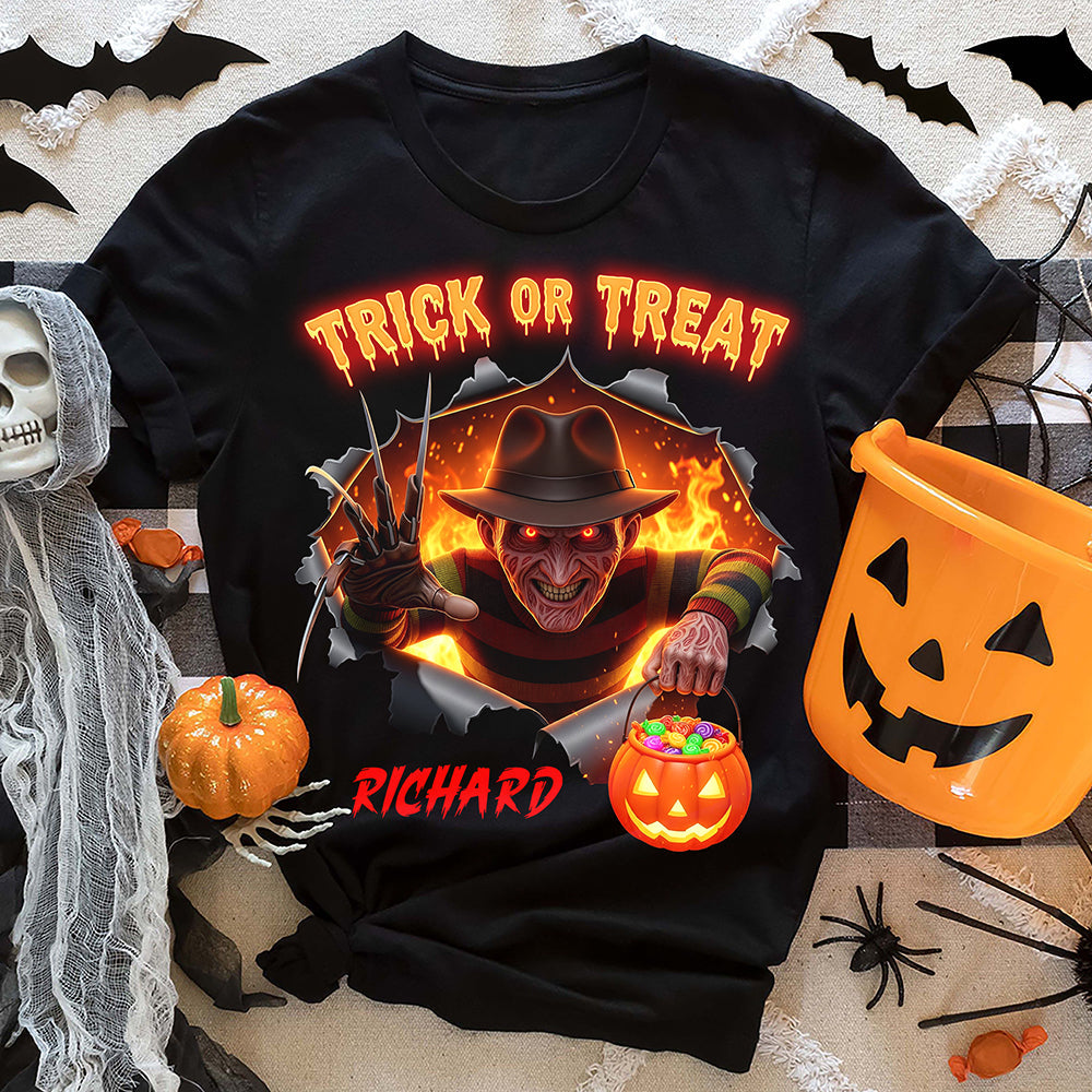 "Trick or Treat" - Classic Horror Shirt - Personalized Halloween Gift for Movie Fans Shirts PopCulturePrints