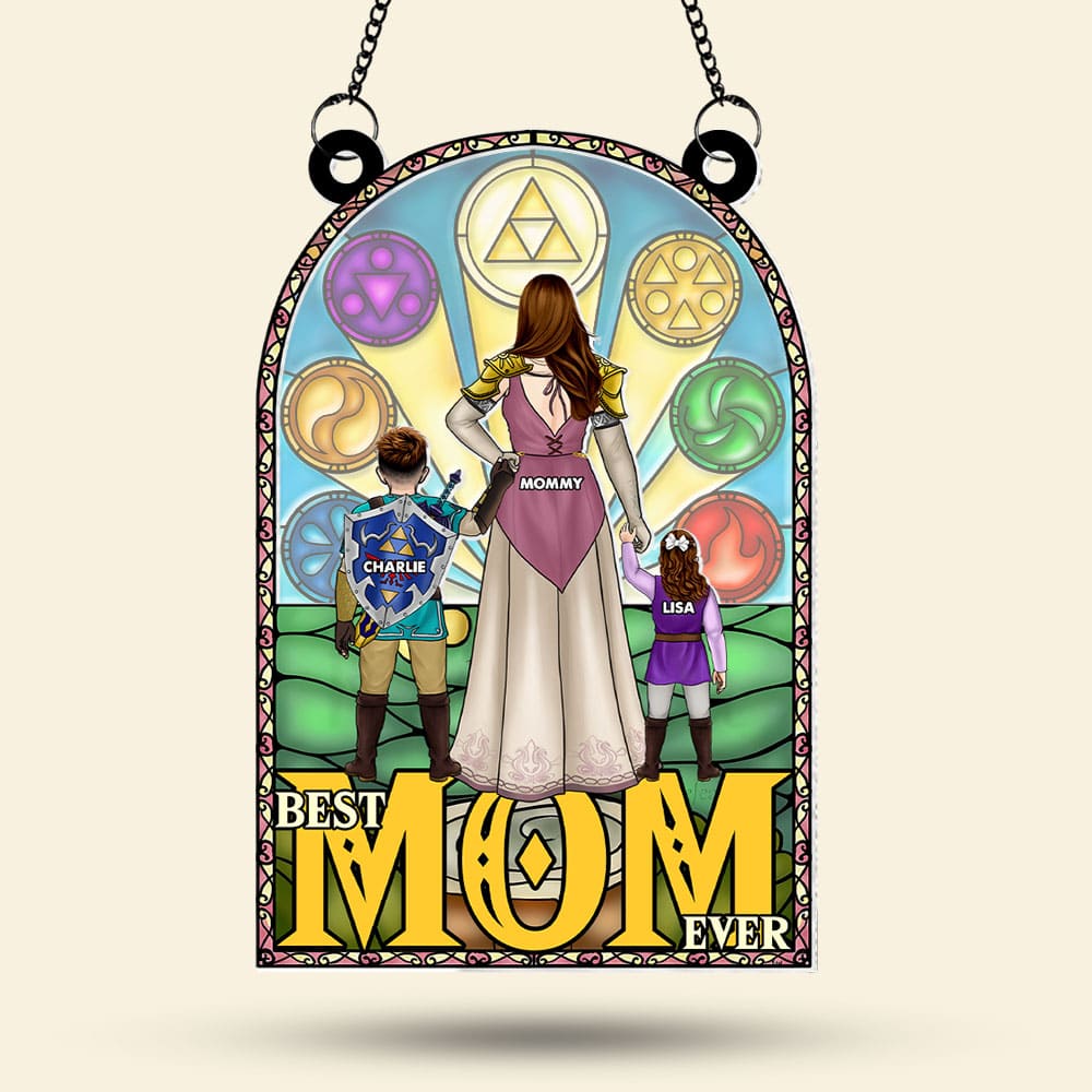 "Best Mom Ever" - Personalized Suncatcher Ornament for Mother's Day - Unique Gift for Mom and Grandma Ornament PopCulturePrints