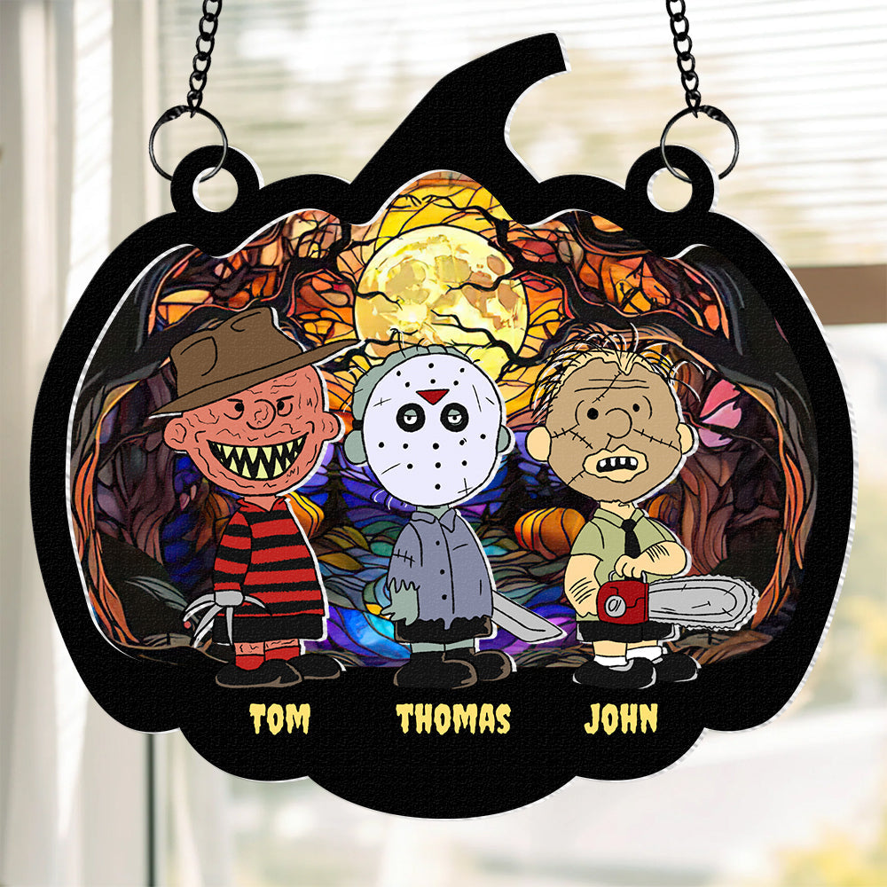 Personalized Horror Movie Icons Halloween Suncatcher Ornament