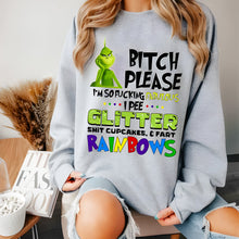 Load image into Gallery viewer, Funny Grinch Christmas Sweatshirt - Glitter &amp; Rainbows Shirts PopCulturePrints

