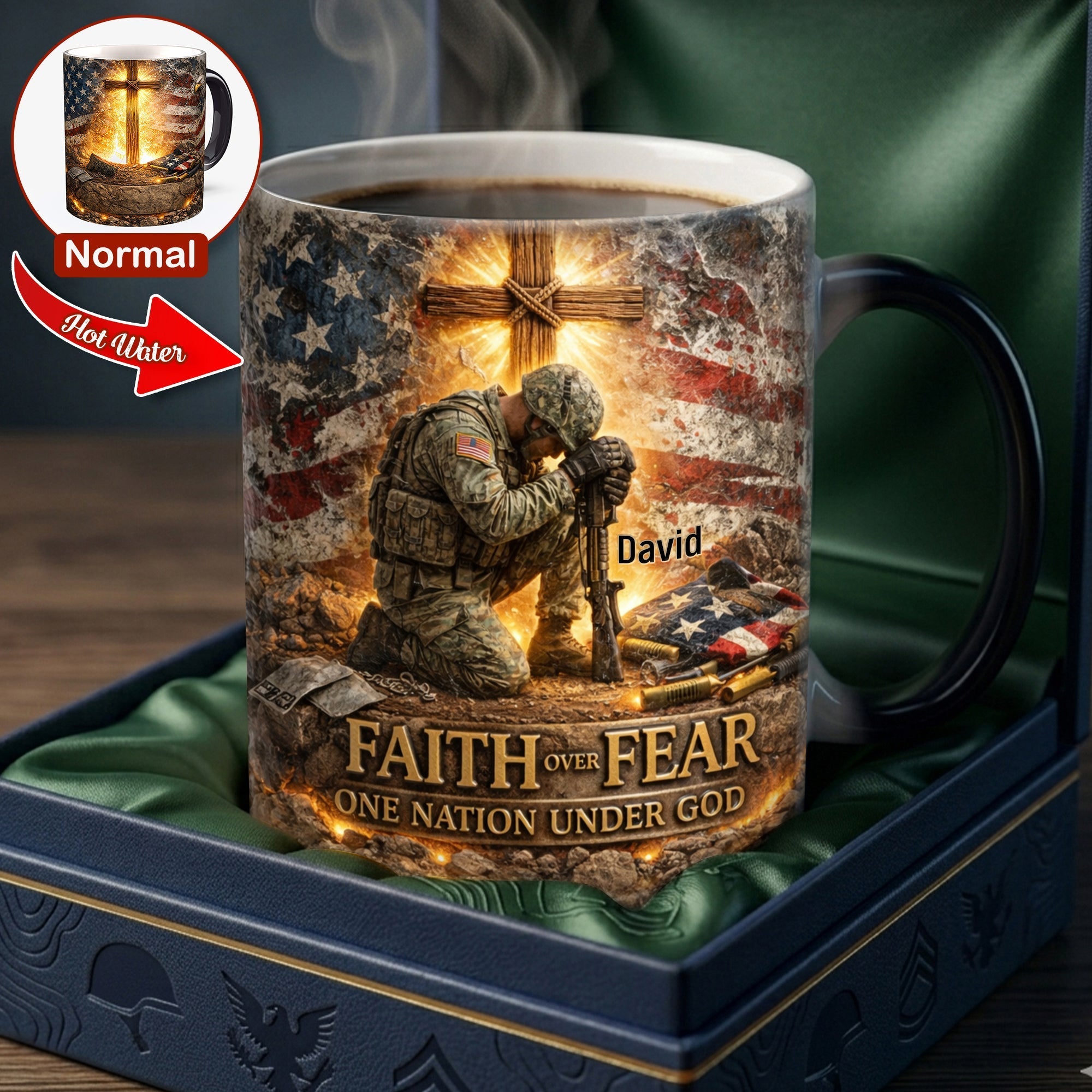 Faith Over Fear Magic Coffee Mug - Personalized Gifts for Veterans Coffee Mug PopCulturePrints