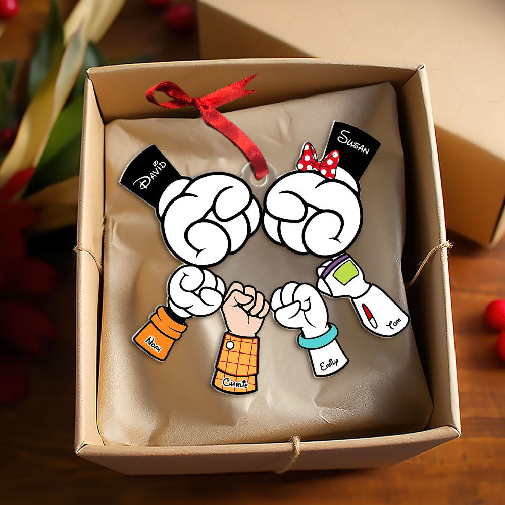 Personalized Family Christmas Ornament - Family Fist Bump Theme Ornament PopCulturePrints