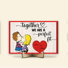 Load image into Gallery viewer, Personalized Kissing Couple Wood Sign - Unique Valentine&#39;s Day Gifts for Couples Wood Sign PopCulturePrints
