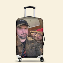 Load image into Gallery viewer, Personalized Funny Photo Luggage Cover – Ideal Gift for Upcoming Trips
