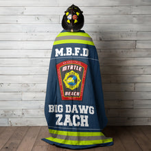 Load image into Gallery viewer, Custom Firefighter Blanket - Personalized Fire Station Logo &amp; Name Blanket PopCulturePrints
