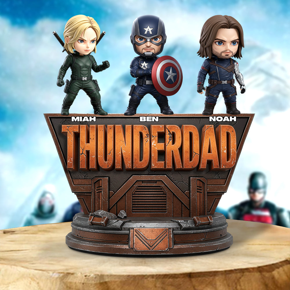 "Unleash Your Inner Hero with Thunder Daddy" - Personalized Acrylic Plaque for Dads, Grandpas & More Shaped Plaques PopCulturePrints