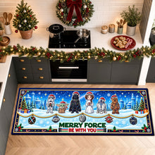Load image into Gallery viewer, Merry Force Be With You - Personalized Universe War Family Christmas Runner Rug
