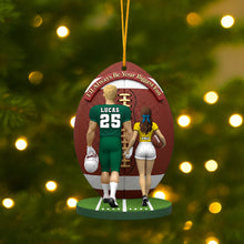 Load image into Gallery viewer, I&#39;ll Always Be Your Biggest Fan - American Football Couple Personalized Christmas Ornament Ornament PopCulturePrints
