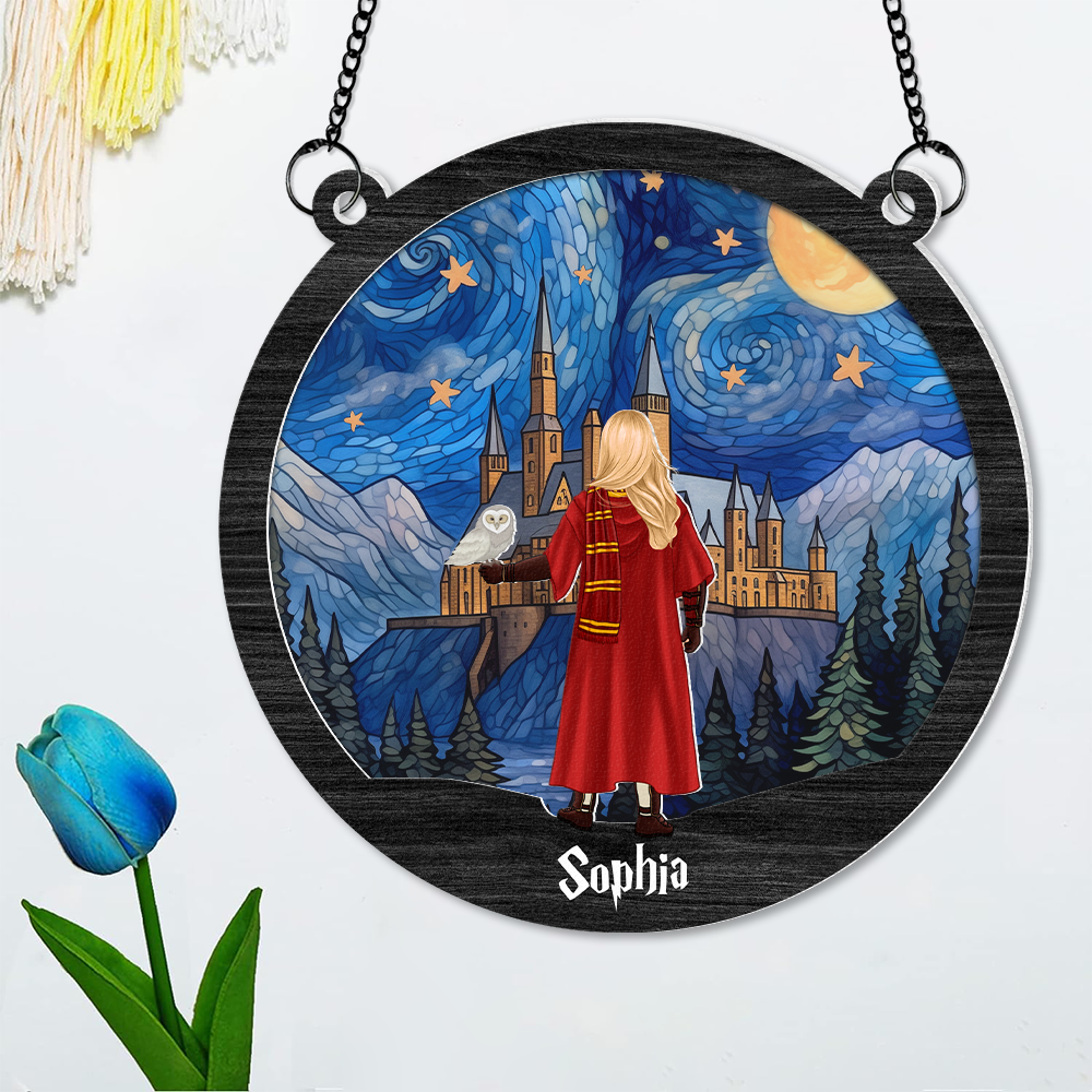 Personalized Wizard Suncatcher Ornament - Perfect Gift for Movie & Book Lovers