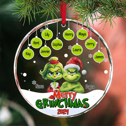 Personalized Grinch Family Christmas Ornament 2023 Ornament PopCulturePrints