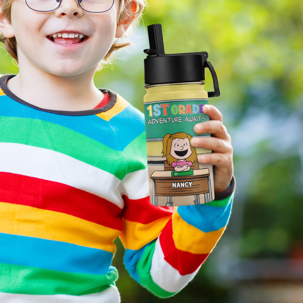 Personalized 1st Grade Adventure Awaits Water Bottle