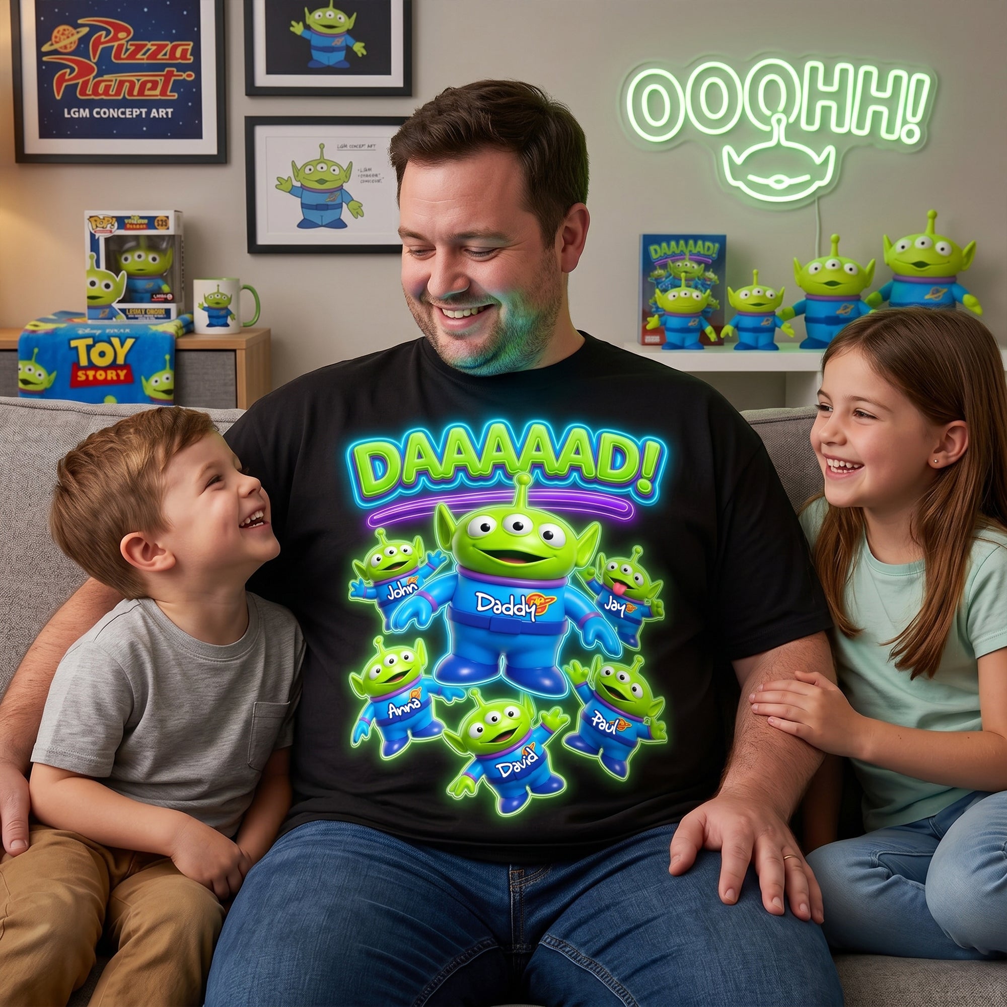 DAAAAD! - Personalized Awesome Dad Shirt - Unique Gifts for Dads and Grandpas Shirts PopCulturePrints
