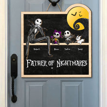 Load image into Gallery viewer, Custom &#39;Father of Nightmares&#39; Wooden Sign - Personalized Halloween Gift for Dad Wood Sign PopCulturePrints
