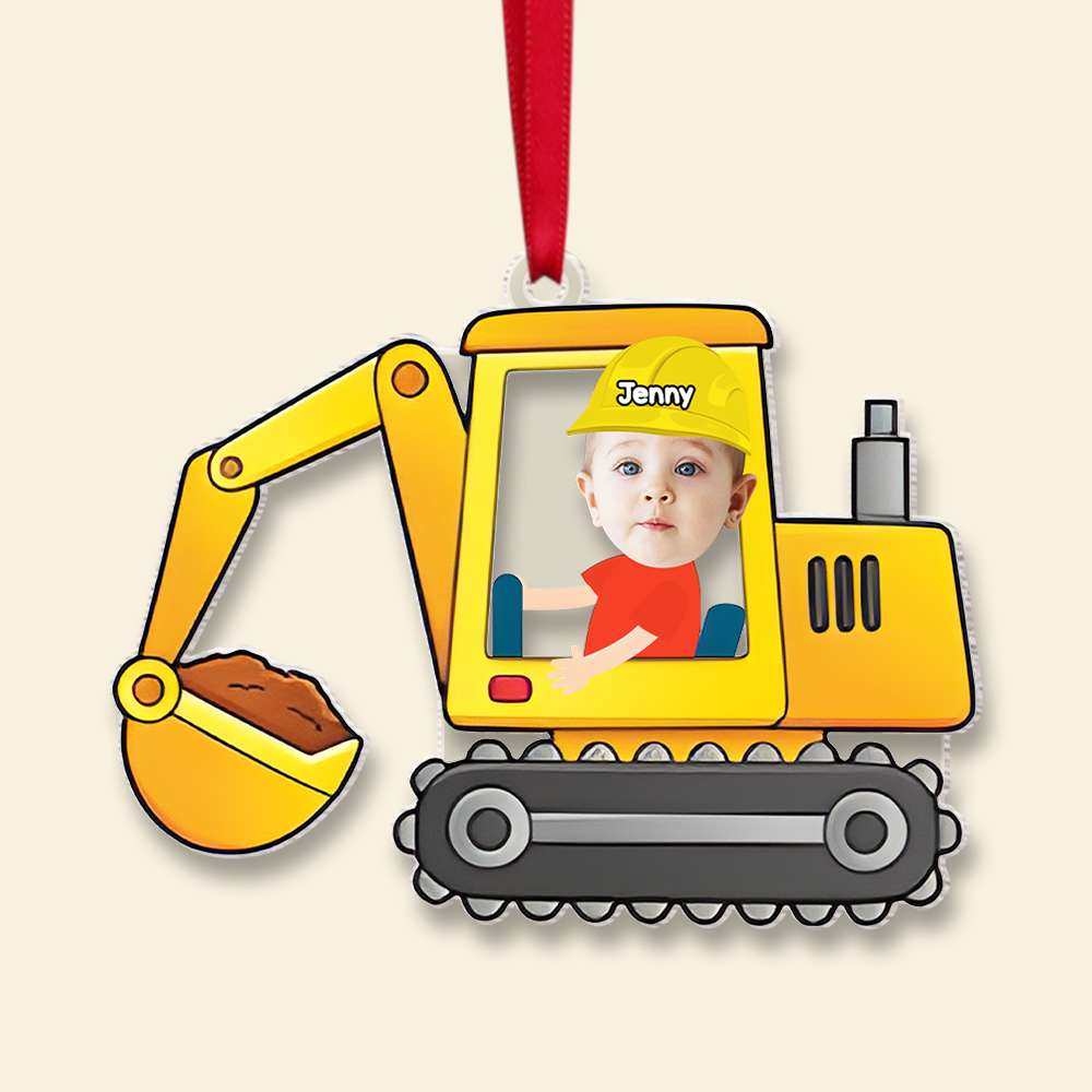 Personalized Construction Truck Ornament for Kids Ornament PopCulturePrints