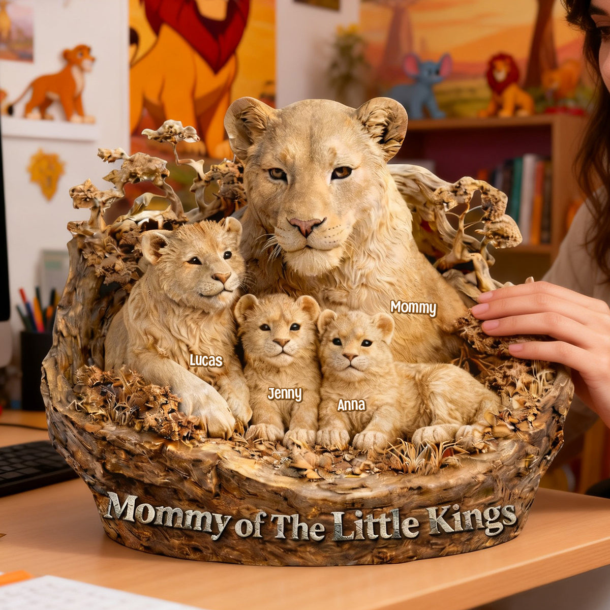 Create Cherished Memories – Personalized Mom & Kids Puppy Family Plaque - Perfect Gift for Mom, Grandma, or Nanny Shaped Plaques PopCulturePrints